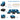 AECOJOY 7 Piece Outdoor Patio Furniture Set, Black& Peacock Blue