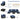 AECOJOY 7 Piece Outdoor Patio Furniture Set, Black & Navy