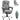 AECOJOY Office Chair with 7 Points Vibration Massage&Heat Functions, Grey Linen with Footrest