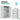 AECOJOY white storage cabinets with doors and shelves